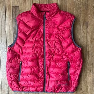 Free Country Mens XXL Down Puffer Vest Full Zip Pockets Red Down Blend Packabe